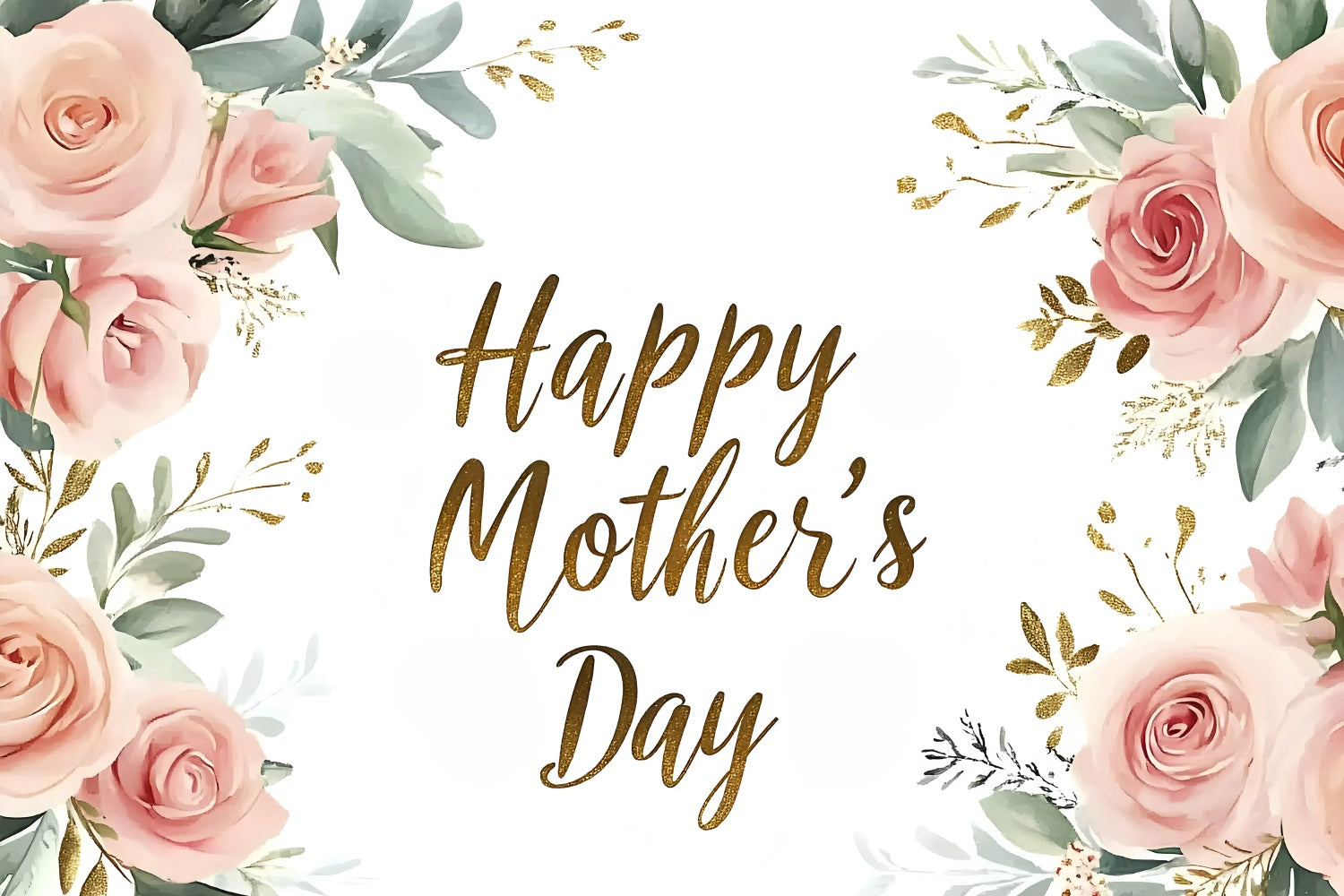 Mothers Day Photo Backdrop Pink Watercolor Roses Custom Backdrop UK GQ3-197