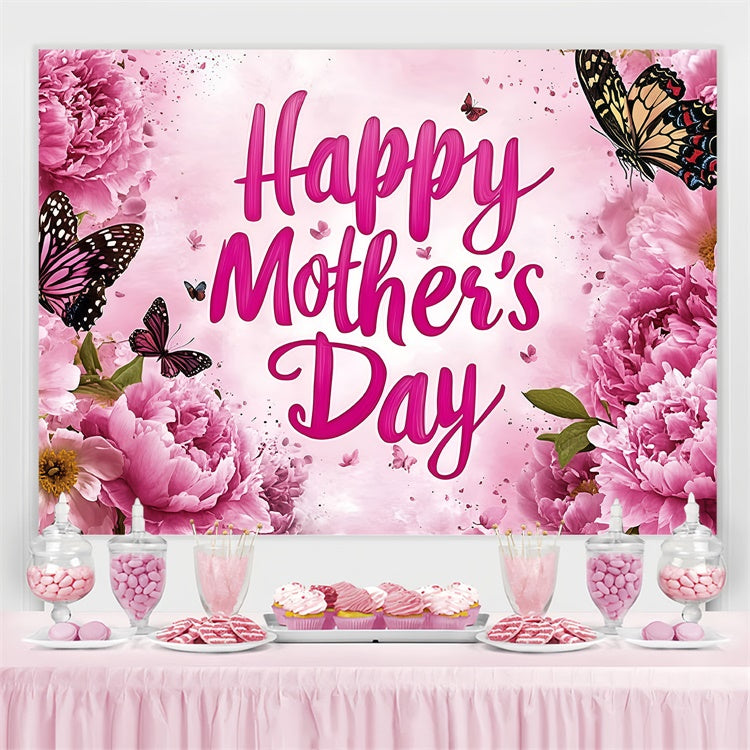 Mothers Day Photo Backdrop Peony Butterfly Garden Custom Backdrop UK GQ3-202