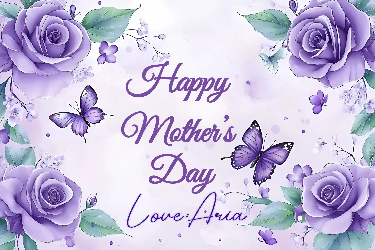 Mothers Day Backdrops Purple Floral Fantasy Customized Backdrop UK GQ3-203
