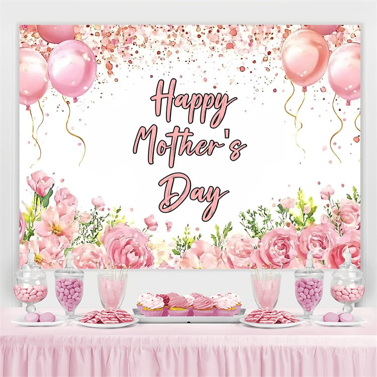 Mothers Day Backdrop Ideas Balloon Elegant Floral Custom Backdrop UK GQ3-206