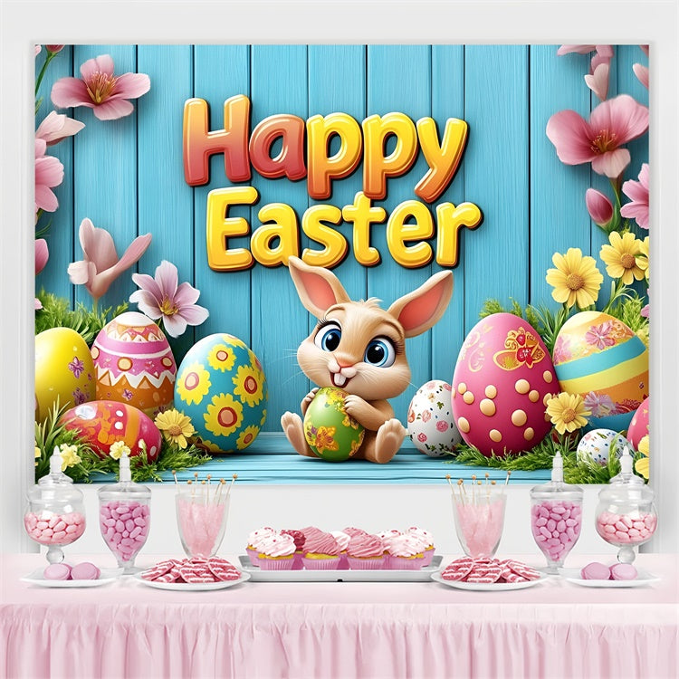 Easter Photo Backdrop Cute Rabbit Flower Personalized Backdrop UK GQ3-210