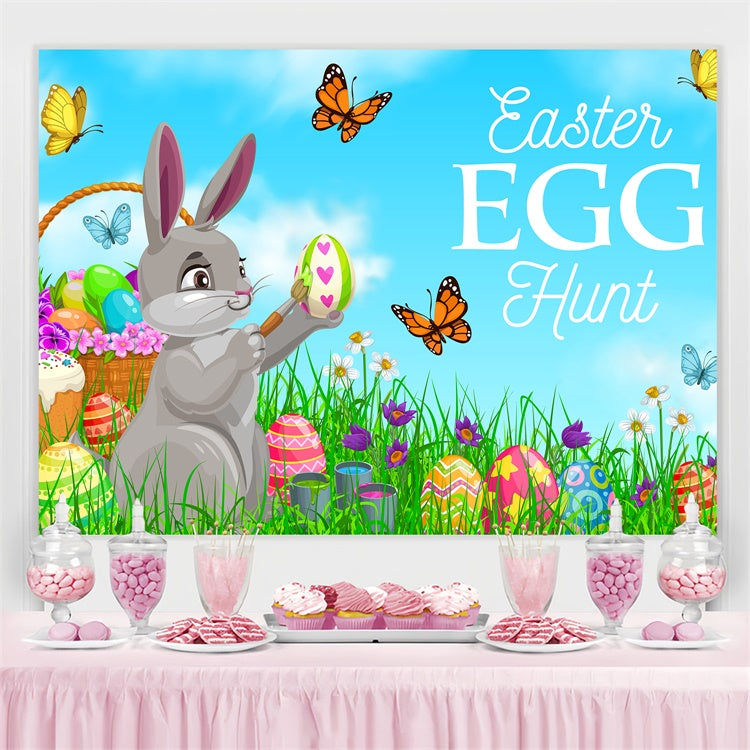 Backdrop For Easter Blue Sky Butterfly Custom Backdrop UK GQ3-214
