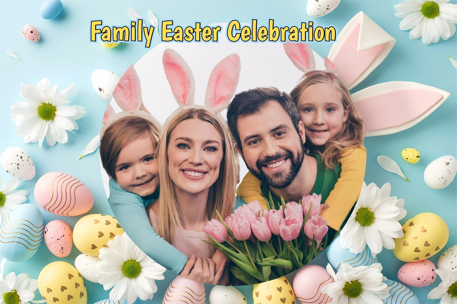 Easter Photo Backdrop Family Easter Celebration Custom Backdrop UK GQ3-217