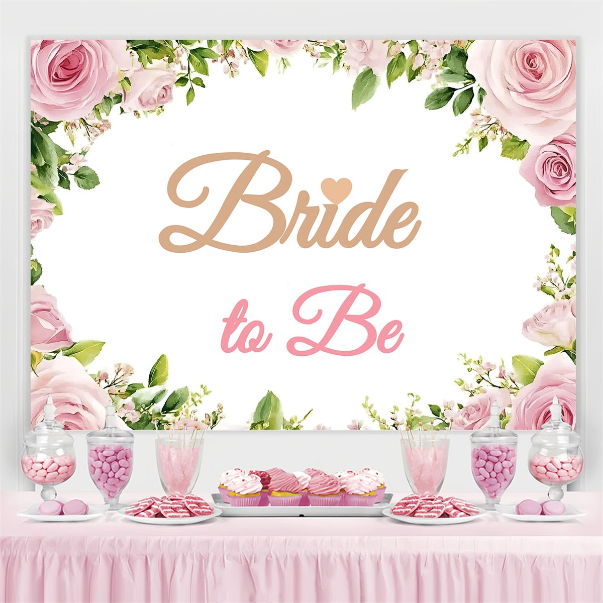 Custom Bridal Shower Photo Backdrop Romantic Rose Garden Backdrop UK GQ3-223