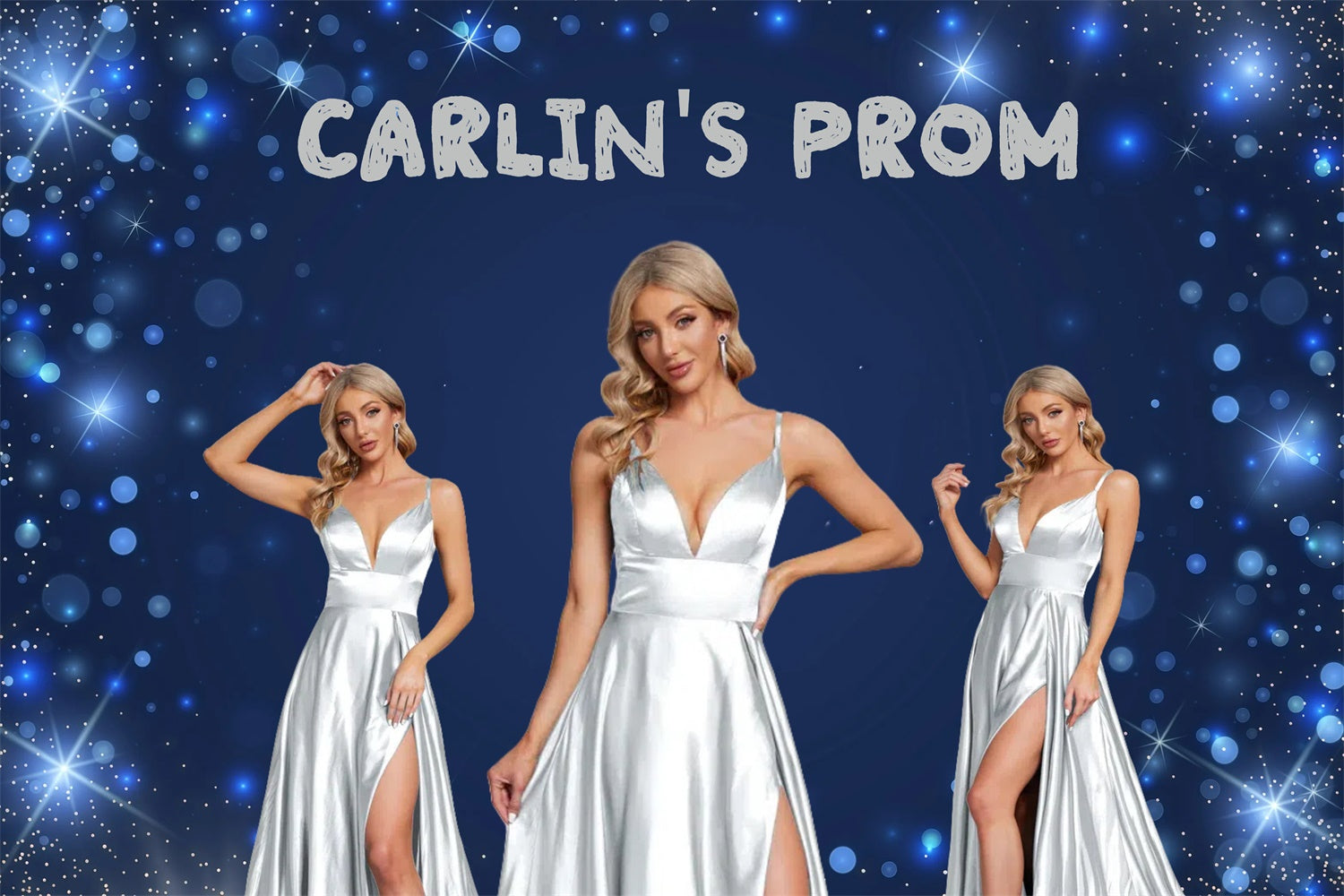 Prom Backdrop Ideas Glamour Blue Lights Graduation Party Customized Backdrop UK GQ3-242