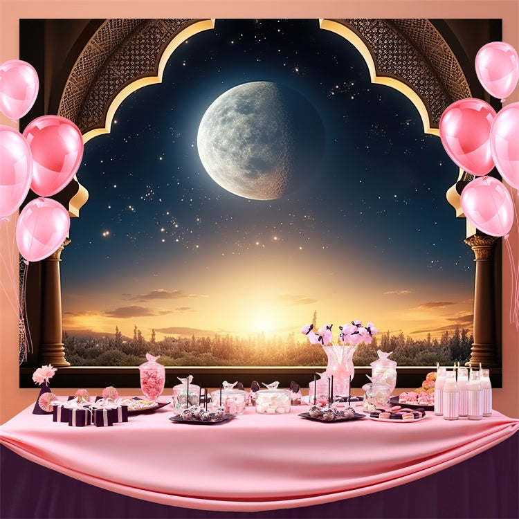 Ramadan Backdrops Majestic Moonlit Archway Backdrop UK GQ3-25