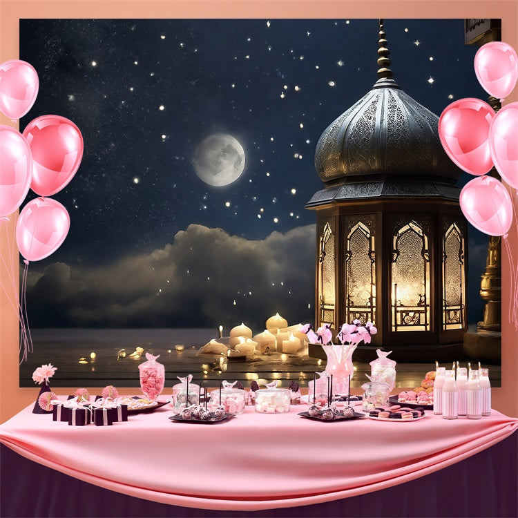 Ramadan Backdrops Starry Sky Lantern Glow Backdrop UK GQ3-32