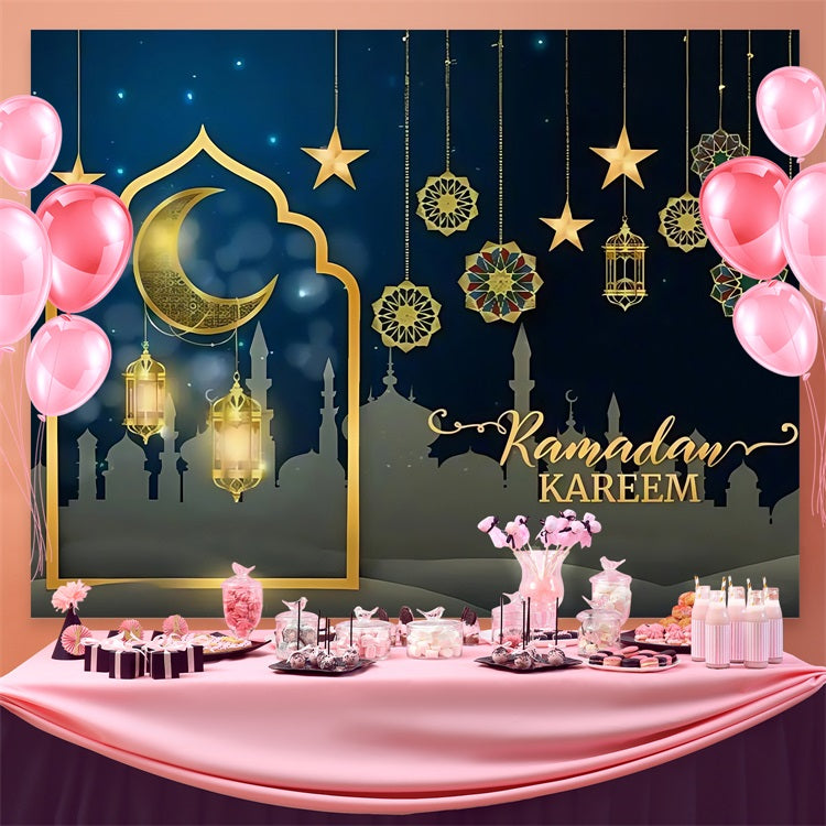 Ramadan Mubarak Backdrop Hanging Ornaments Crescent Backdrop UK GQ3-38