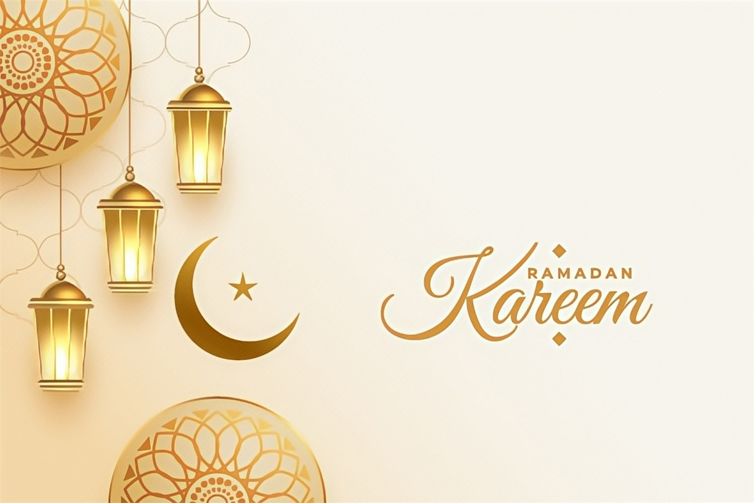 Ramadan Backdrops Golden Crescent Lantern Kareem Backdrop UK GQ3-41