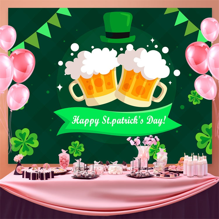 St Patrick's Photo Backdrop Frothy Beer Festive Cheers Backdrop UK GQ3-45