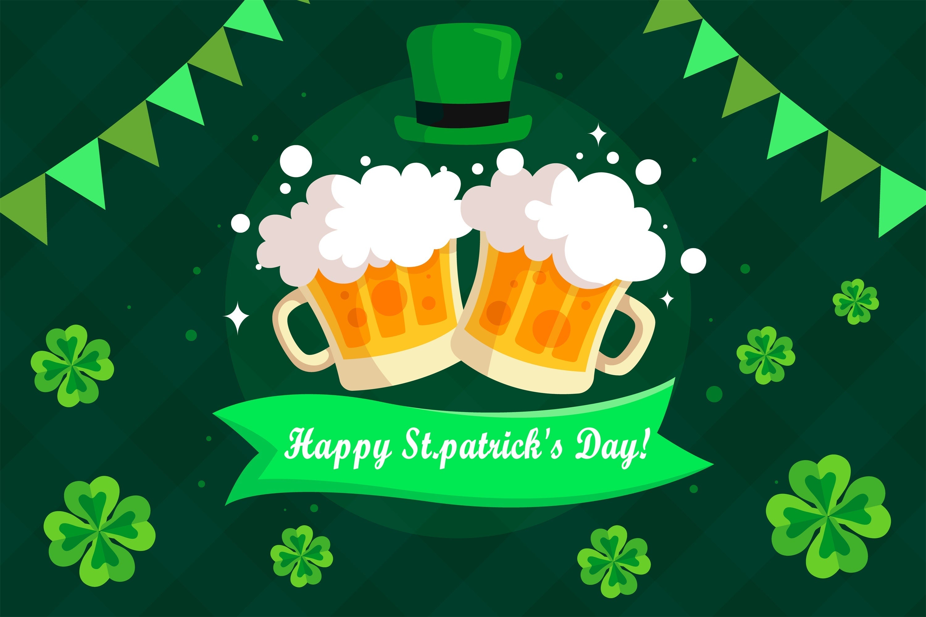 St Patrick's Photo Backdrop Frothy Beer Festive Cheers Backdrop UK GQ3-45