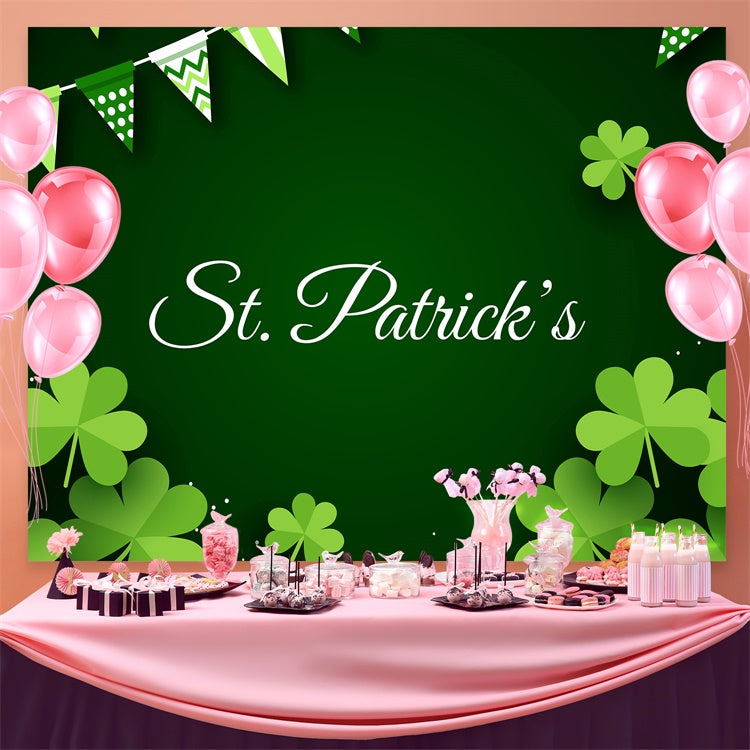 St Patrick's Day Backdrops Lucky Clover Green Party Backdrop UK GQ3-47