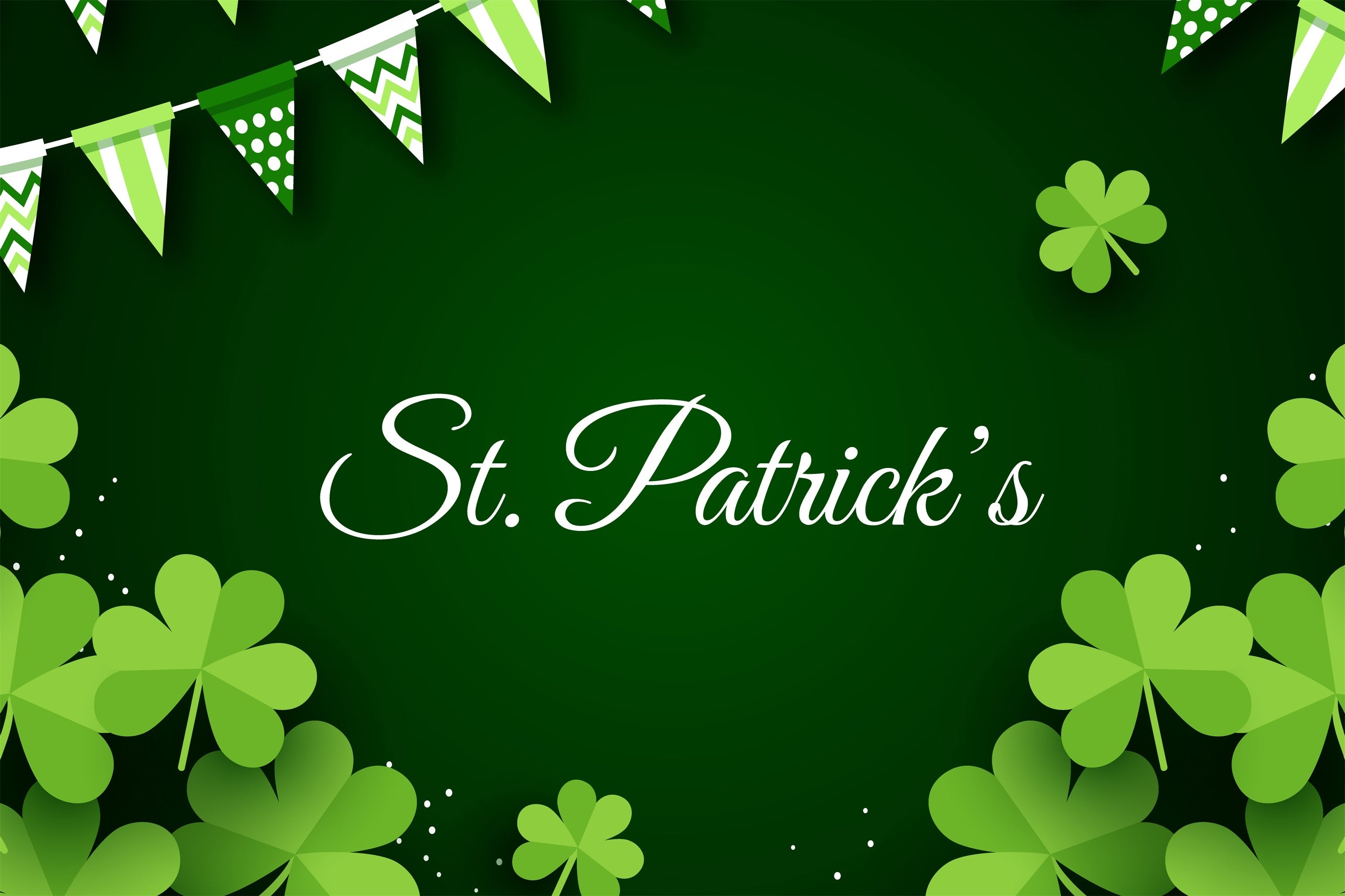 St Patrick's Day Backdrops Lucky Clover Green Party Backdrop UK GQ3-47