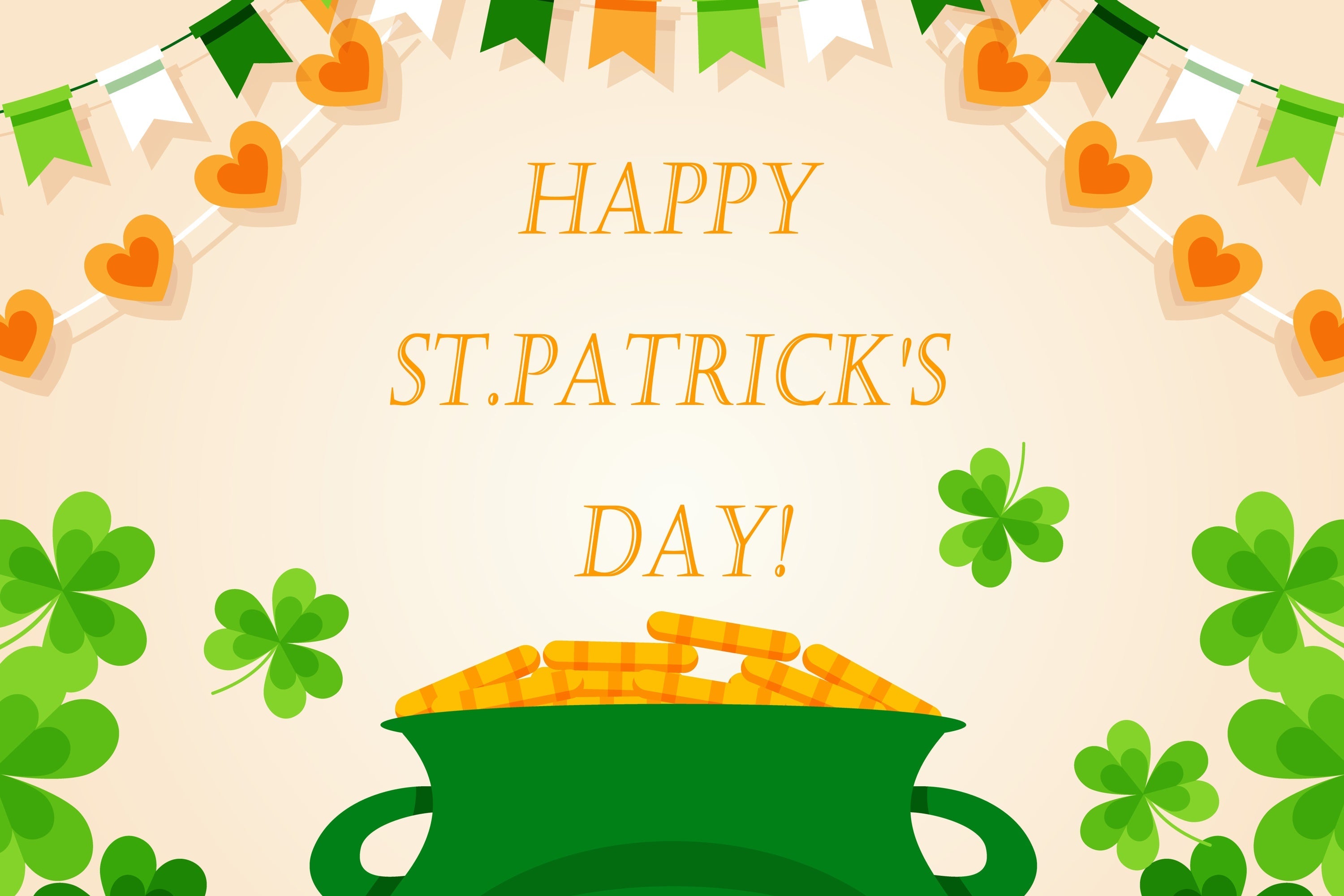 St Patricks Day Backdrops Green Luck Pot Charm Banner Backdrop UK GQ3-48