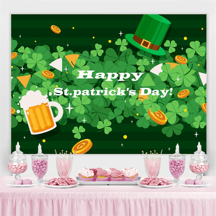 St Patrick's Day Backdrops Lucky Green Party Sparkle Backdrop UK GQ3-53