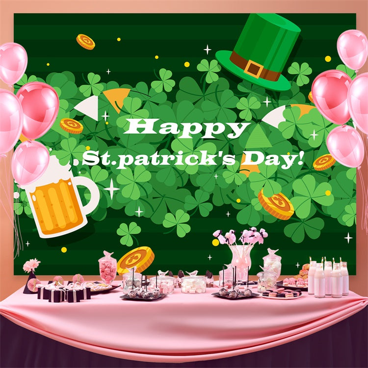 St Patrick's Day Backdrops Lucky Green Party Sparkle Backdrop UK GQ3-53