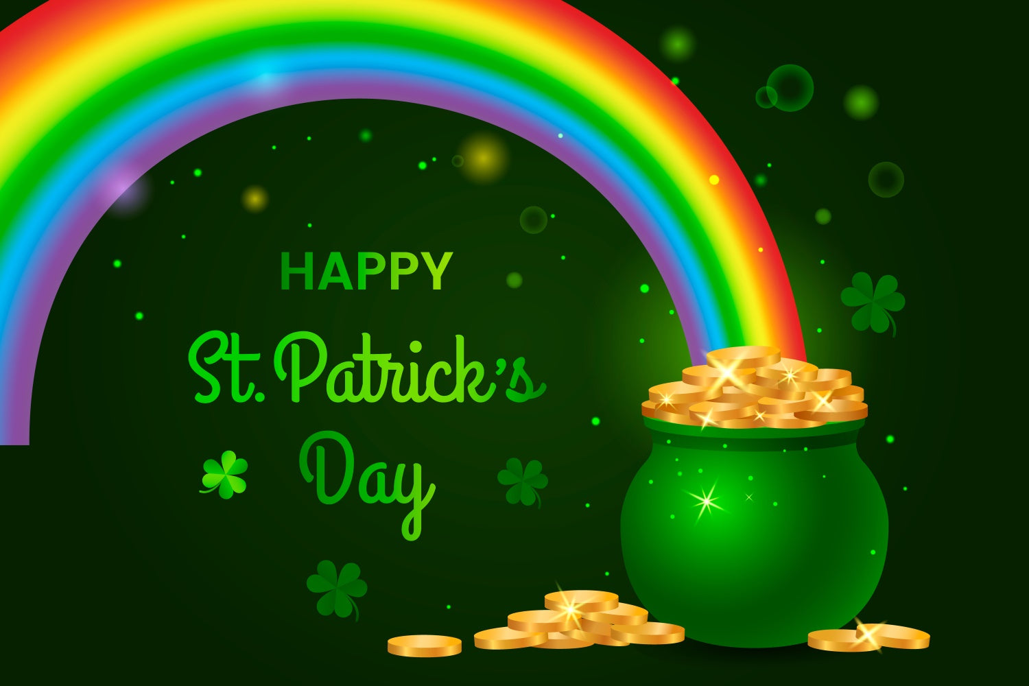 St Patrick's Day Photo Backdrop Rainbow Gold Pot Magic Backdrop UK GQ3-54