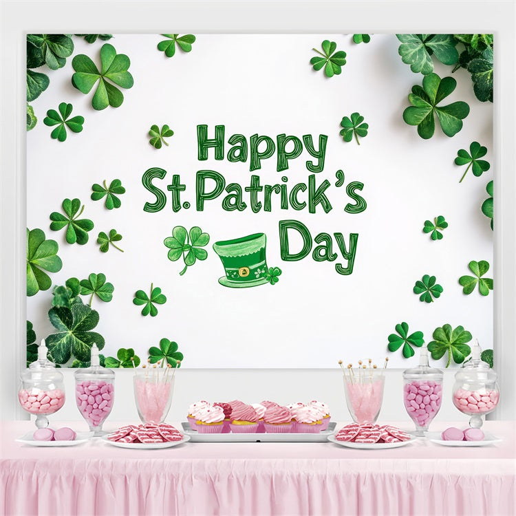 St Patrick's Day Backdrops Lush Green Shamrock Minimal Backdrop UK GQ3-60