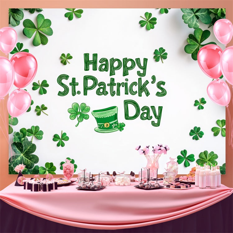 St Patrick's Day Backdrops Lush Green Shamrock Minimal Backdrop UK GQ3-60