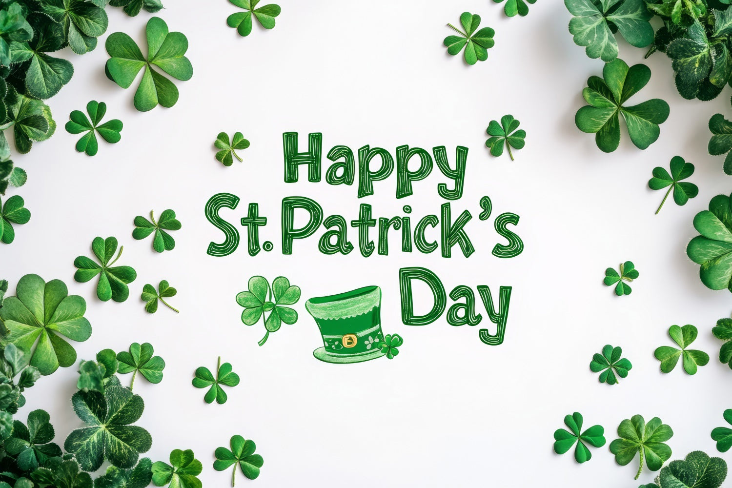 St Patrick's Day Backdrops Lush Green Shamrock Minimal Backdrop UK GQ3-60
