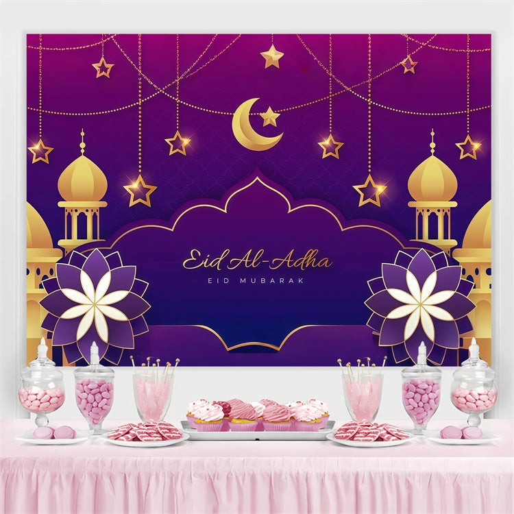 Eid Mubarak Backdrop Islamic Festival Purple Glow Backdrop UK GQ3-77