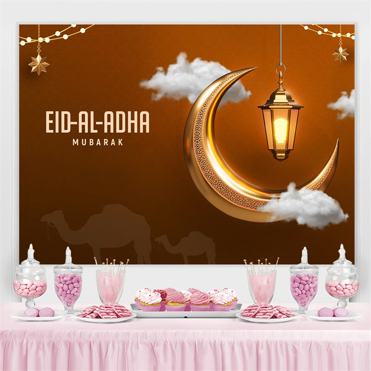 Eid Mubarak Backdrop Desert Night Camel Silhouette Eid Backdrop UK GQ3-95