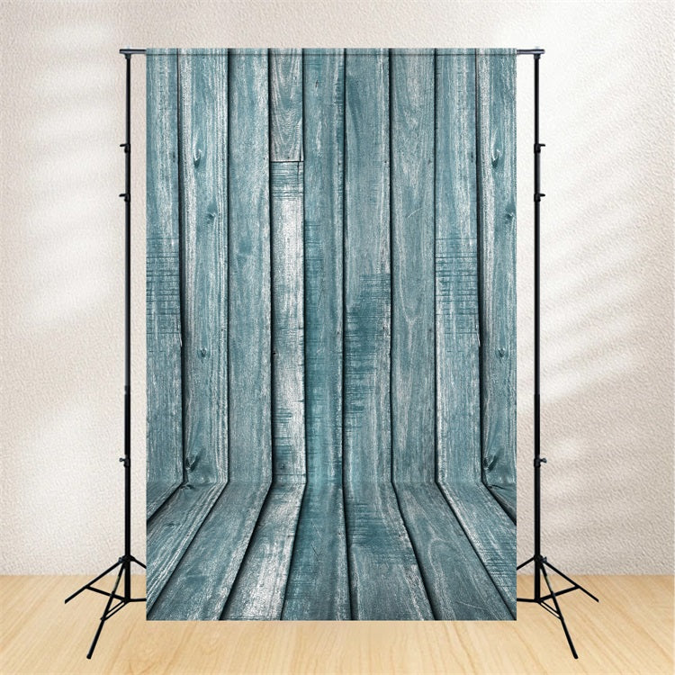 Wood Floor Backdrop Blue Wooden Wall Floor Backdrop UK GQ4-100