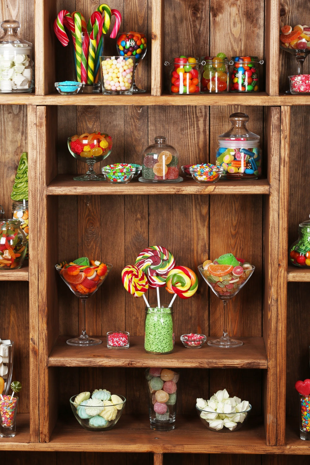 Wooden Backdrop Candy Shelf Backdrop UK GQ4-102