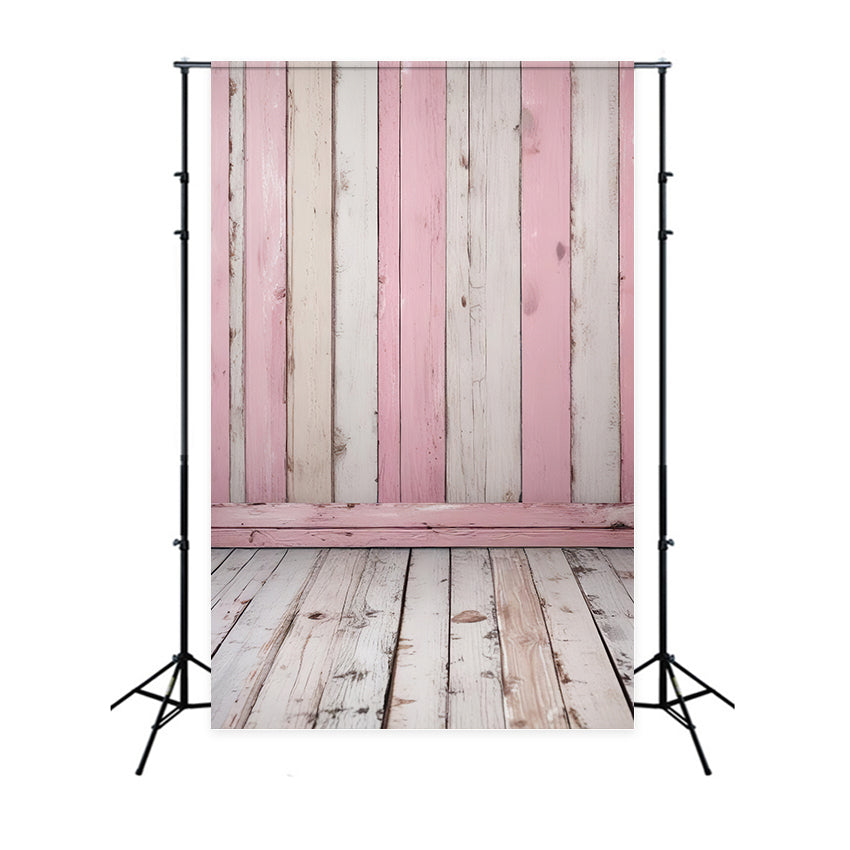 Wood Floor Backdrop Pink White Room Backdrop UK GQ4-104