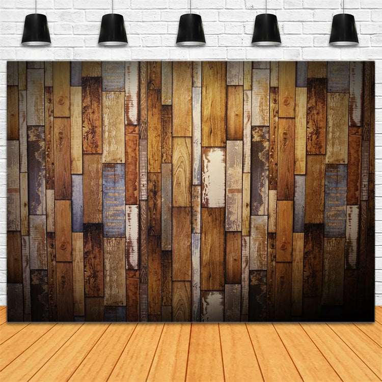 Dark Wood Backdrop Patchwork Wall Backdrop UK GQ4-105