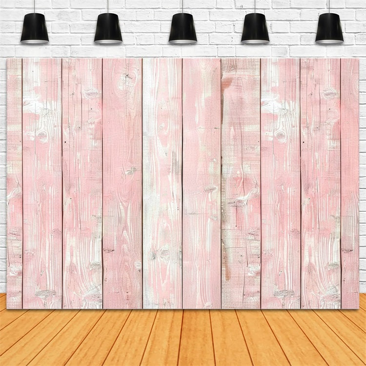 Wood Photography Backdrop Romantic Pink Backdrop UK GQ4-114