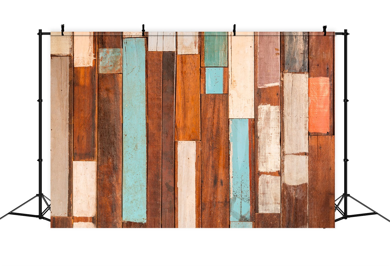 Wood Photography Backdrop Retro Color Mixed Backdrop UK GQ4-122