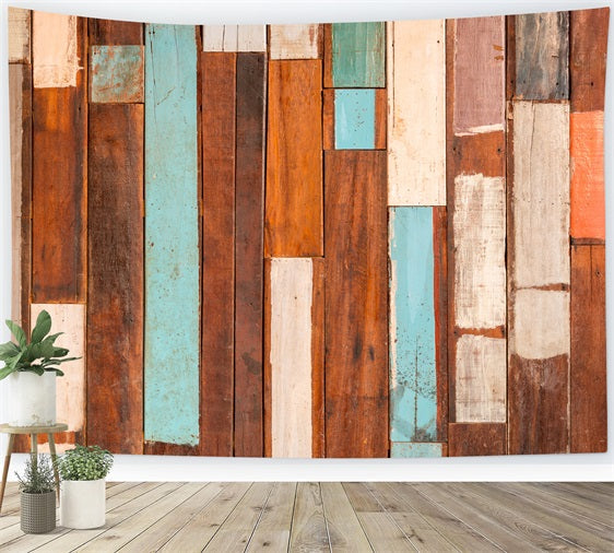 Wood Photography Backdrop Retro Color Mixed Backdrop UK GQ4-122