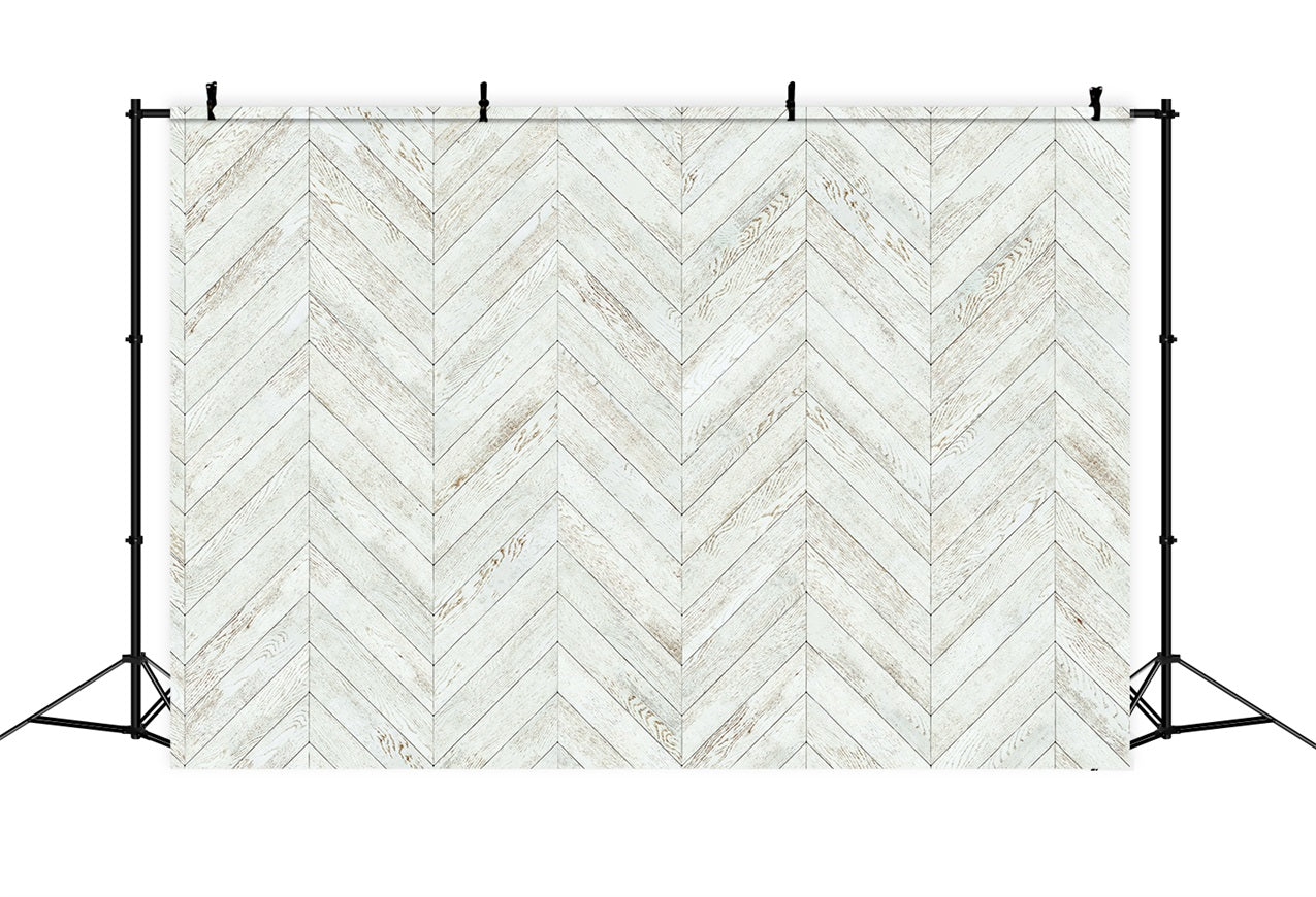 White Wood Backdrop Chevron Pattern Backdrop UK GQ4-124