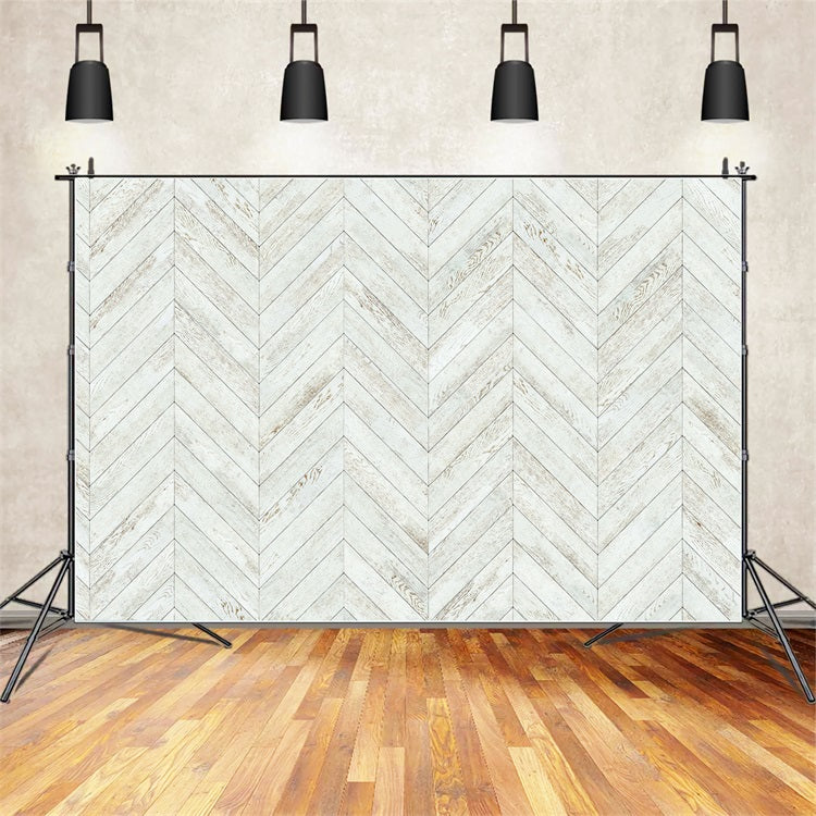 White Wood Backdrop Chevron Pattern Backdrop UK GQ4-124