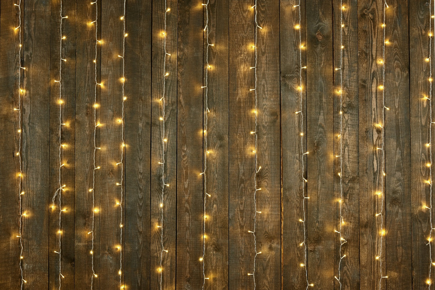 Dark Wood Backdrop Warm String Lights Backdrop UK GQ4-128
