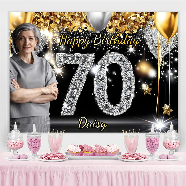 Custom Birthday Backdrops Glitzy Balloons Backdrop UK GQ4-14