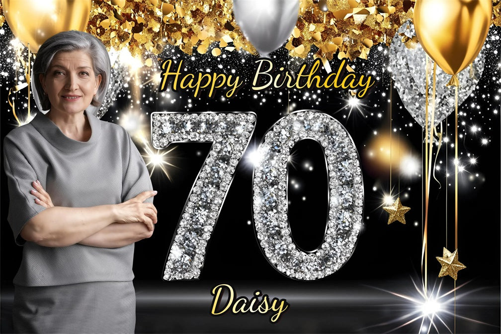 Custom Birthday Backdrops Glitzy Balloons Backdrop UK GQ4-14