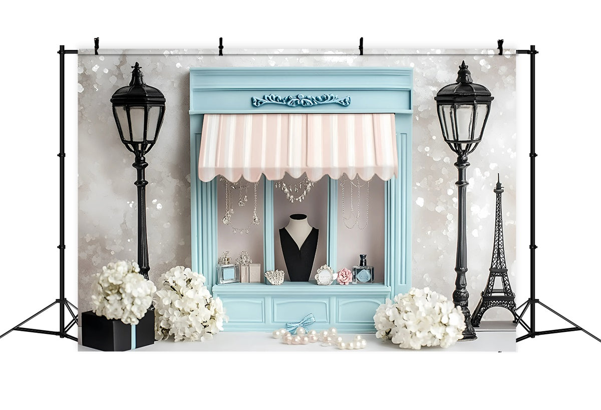 Paris Photo Backdrop French Boutique Jewelry Store Backdrop UK GQ4-162