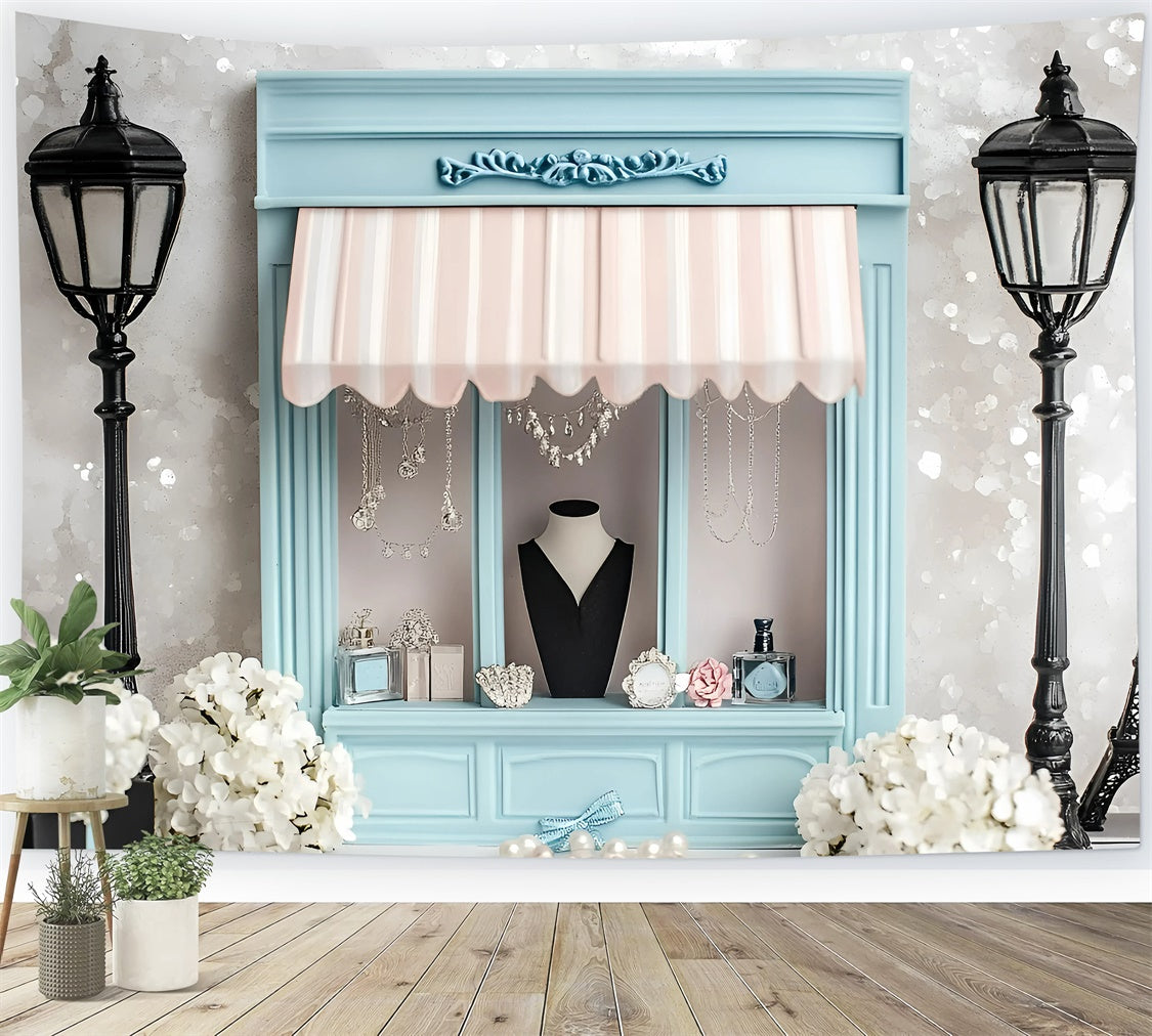 Paris Photo Backdrop French Boutique Jewelry Store Backdrop UK GQ4-162