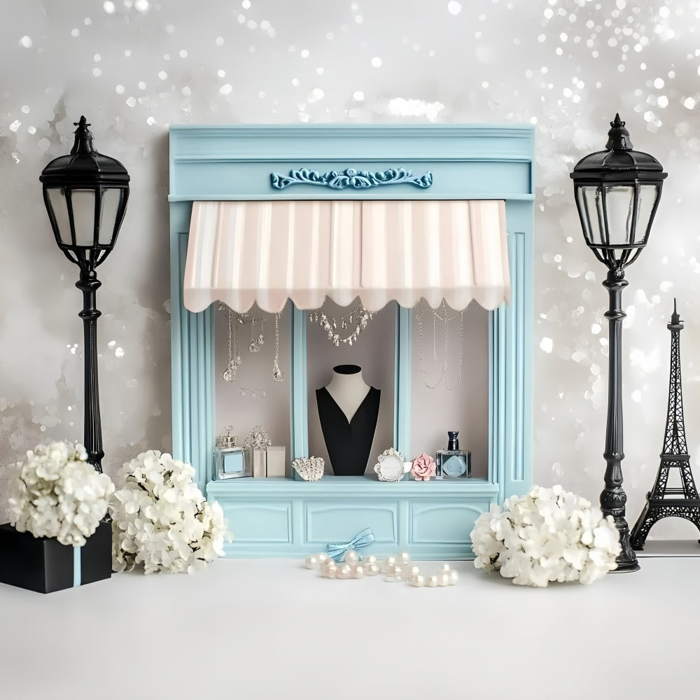 Paris Photo Backdrop French Boutique Jewelry Store Backdrop UK GQ4-162