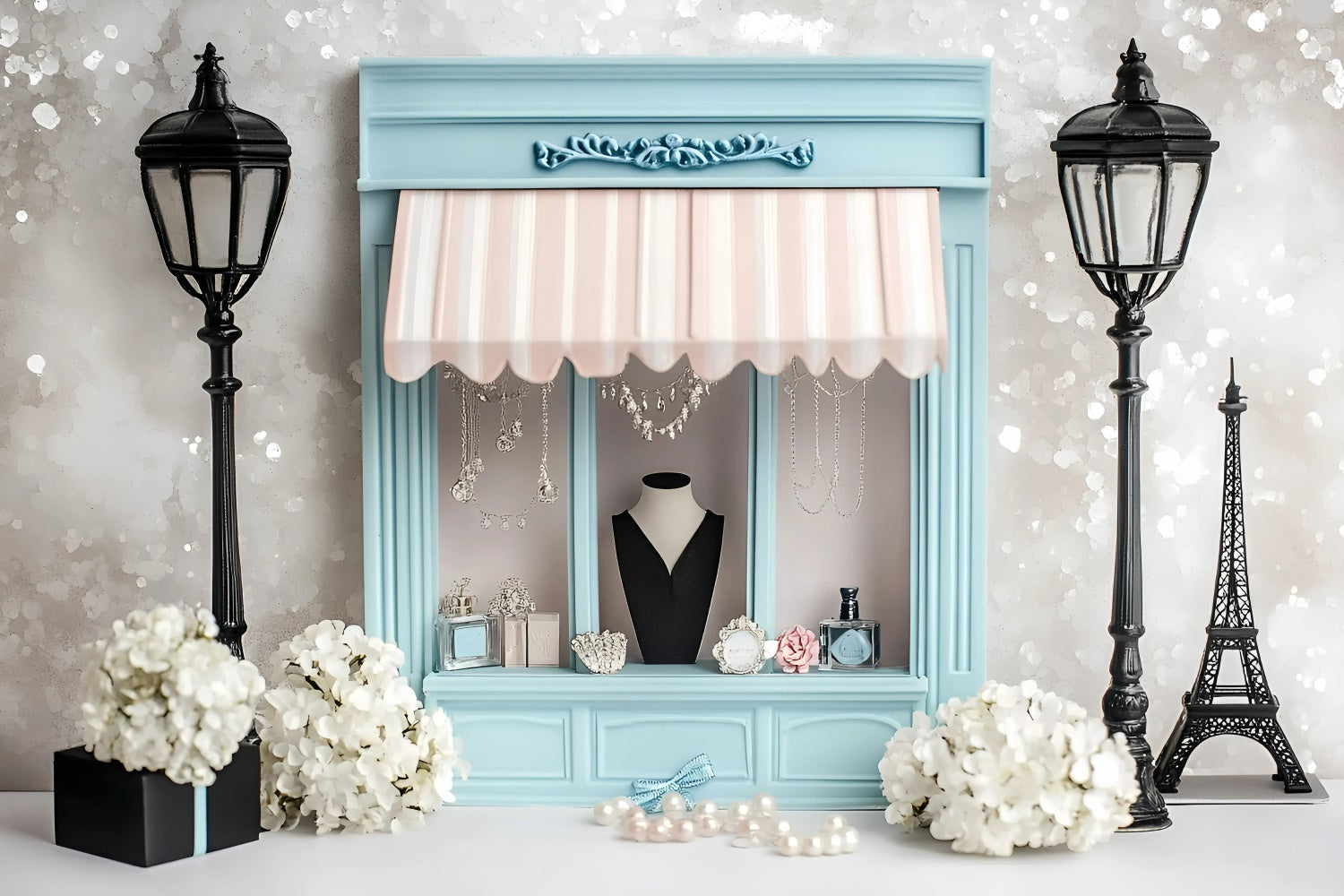 Paris Photo Backdrop French Boutique Jewelry Store Backdrop UK GQ4-162