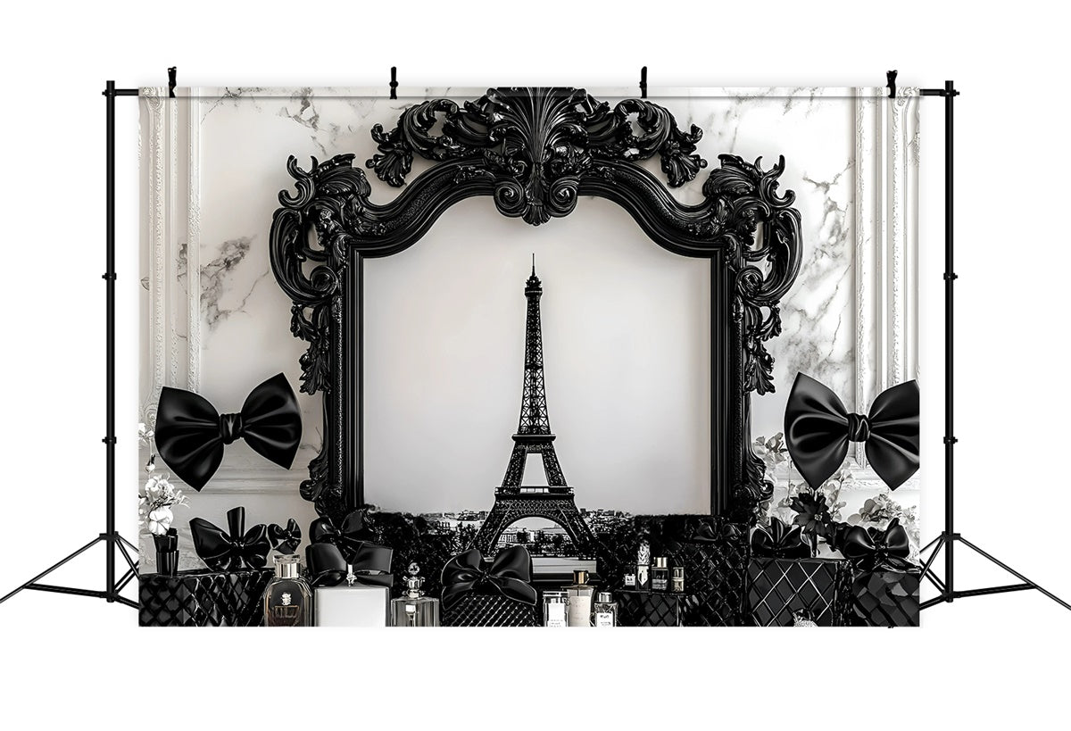 Paris Backdrop Photography Black Frame Luxury Perfume Backdrop UK GQ4-166
