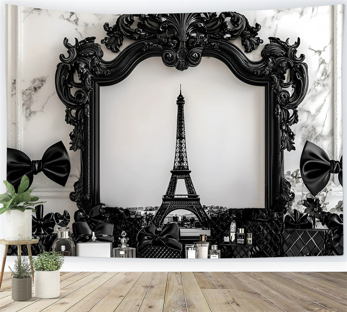 Paris Backdrop Photography Black Frame Luxury Perfume Backdrop UK GQ4-166