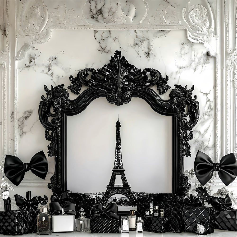 Paris Backdrop Photography Black Frame Luxury Perfume Backdrop UK GQ4-166