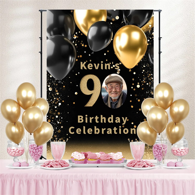 Customized Birthday Backdrop Glitter Balloons Backdrop UK GQ4-18