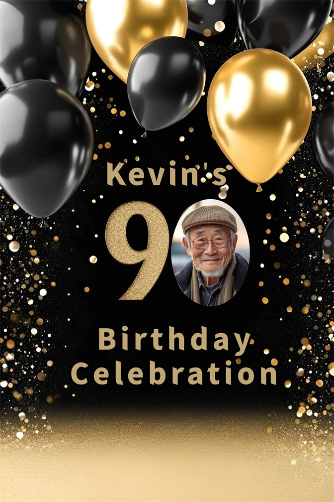 Customized Birthday Backdrop Glitter Balloons Backdrop UK GQ4-18