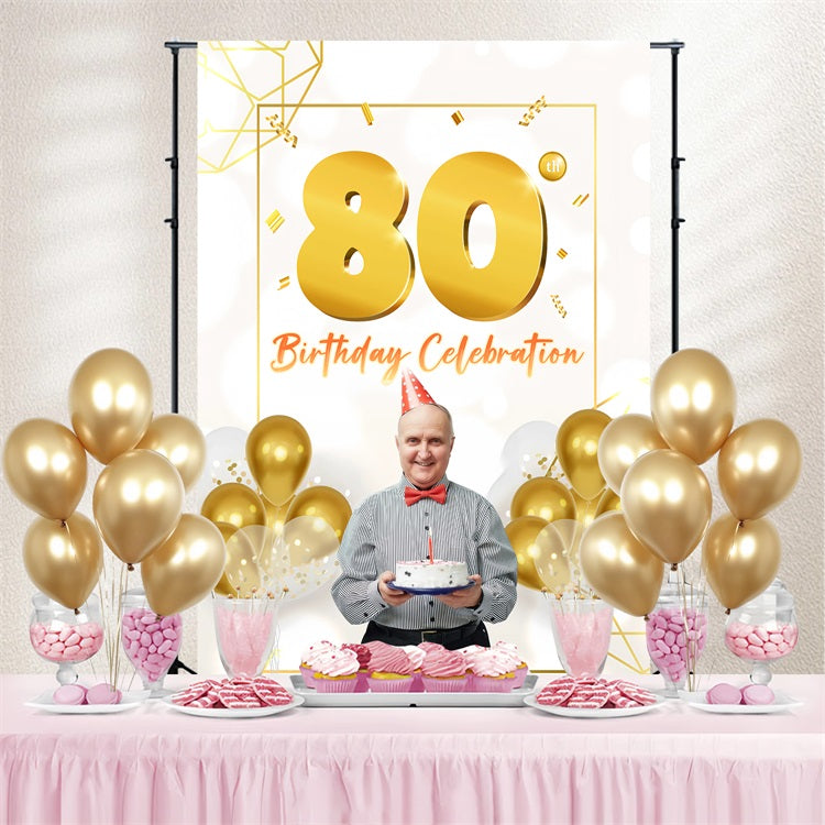 Custom Happy Birthday Backdrop Balloon Party 80 Years Backdrop UK GQ4-19
