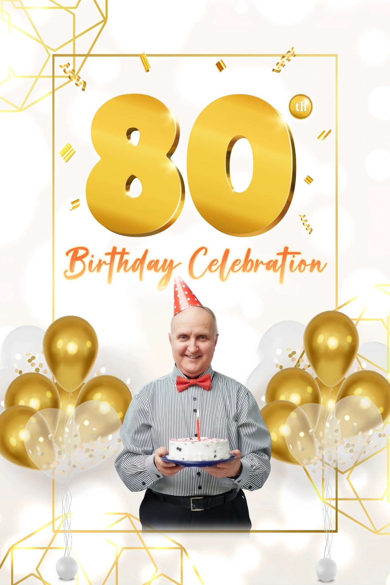 Custom Happy Birthday Backdrop Balloon Party 80 Years Backdrop UK GQ4-19