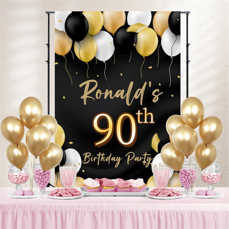 Birthday Backdrop Personalized 90 Party Balloons Backdrop UK GQ4-20